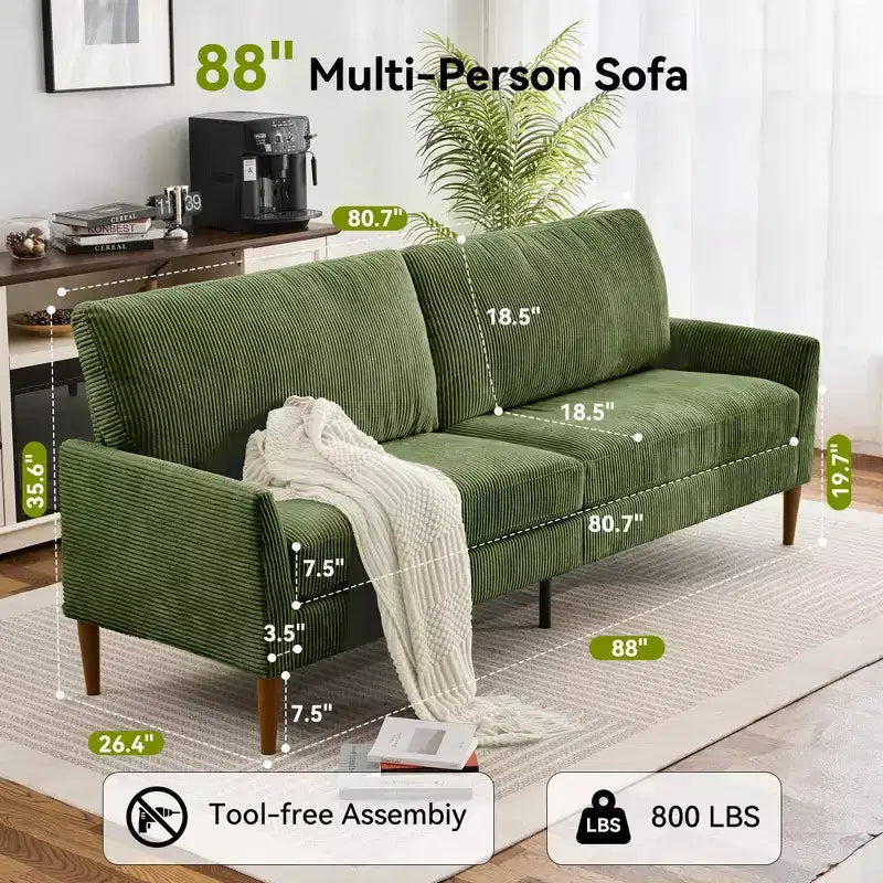Divanetto extra large da 223 cm per soggiorno, camera da letto e ufficio