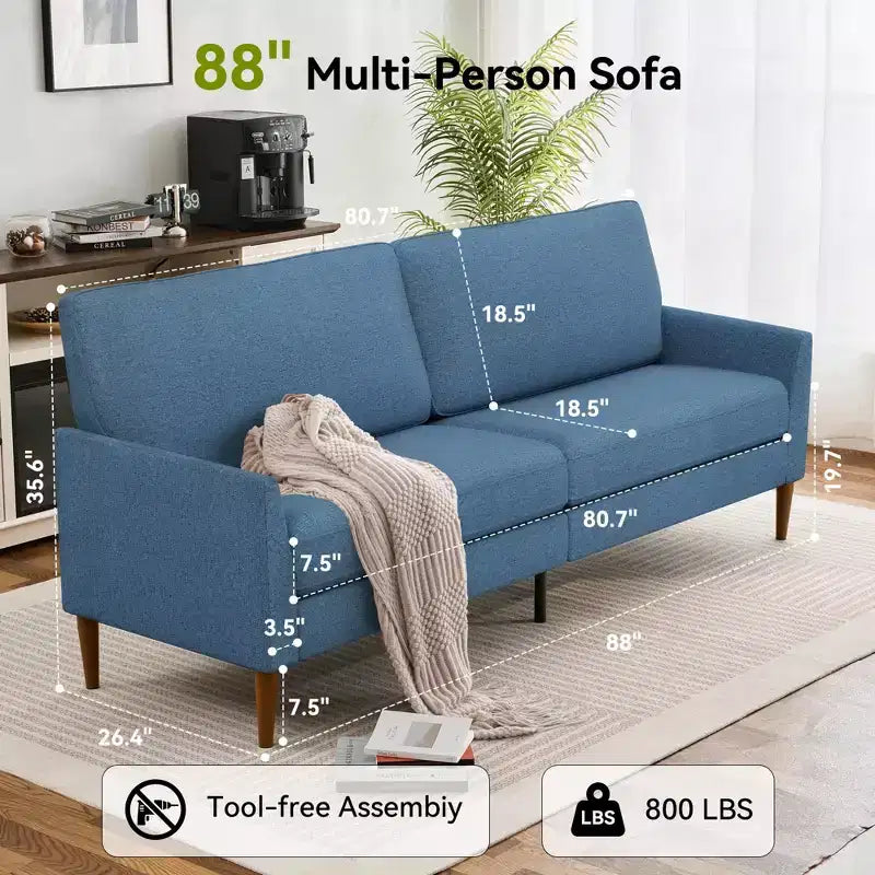 Divanetto extra large da 223 cm per soggiorno, camera da letto e ufficio