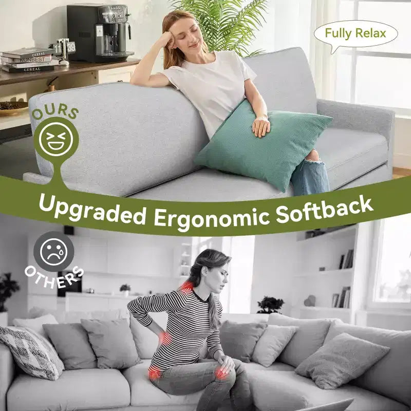 Divanetto extra large da 223 cm per soggiorno, camera da letto e ufficio