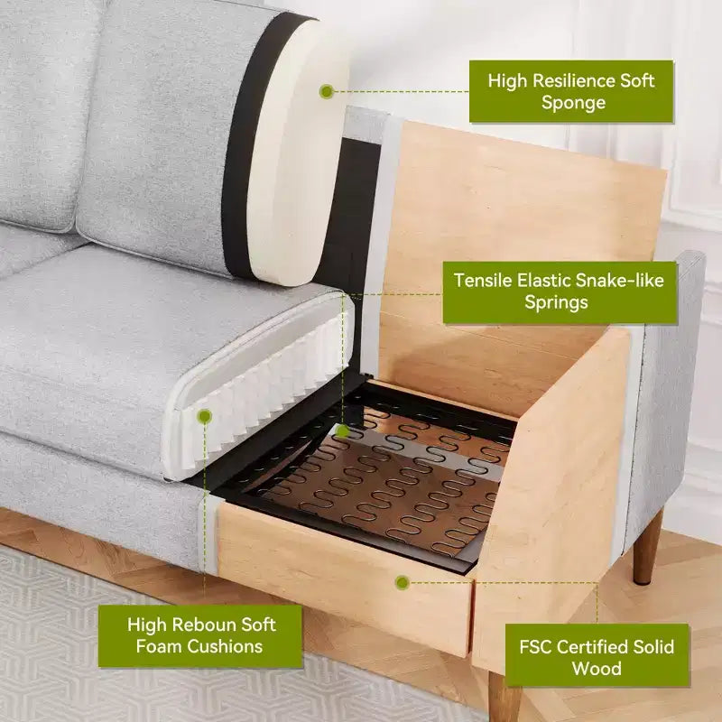 Divanetto extra large da 223 cm per soggiorno, camera da letto e ufficio