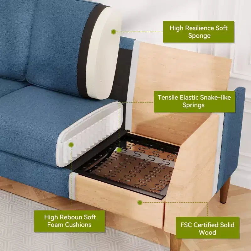 Divanetto extra large da 223 cm per soggiorno, camera da letto e ufficio