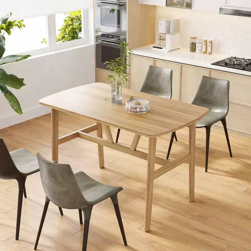 Tavolo da pranzo in legno da 47" per 4-6 persone, tavolo da cucina moderno con robusta struttura in metallo