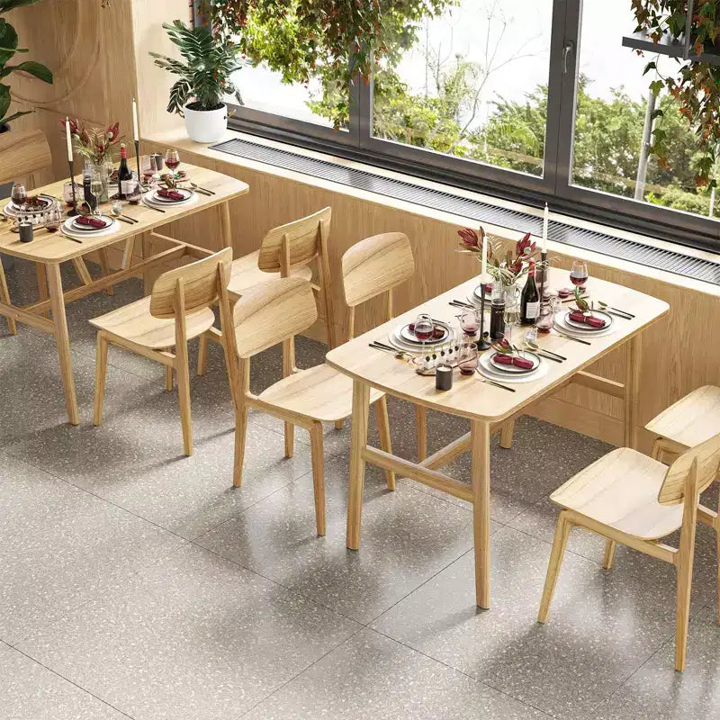 Tavolo da pranzo in legno da 47" per 4-6 persone, tavolo da cucina moderno con robusta struttura in metallo