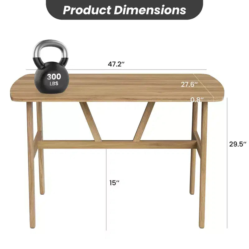 Tavolo da pranzo in legno da 47" per 4-6 persone, tavolo da cucina moderno con robusta struttura in metallo