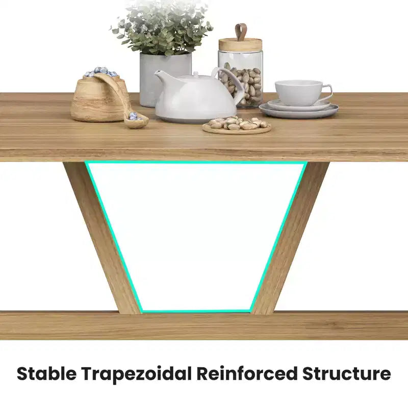 Tavolo da pranzo in legno da 47" per 4-6 persone, tavolo da cucina moderno con robusta struttura in metallo