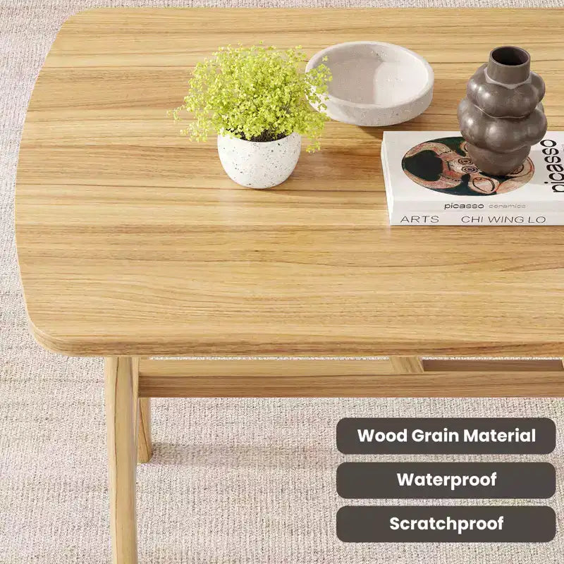Tavolo da pranzo in legno da 47" per 4-6 persone, tavolo da cucina moderno con robusta struttura in metallo