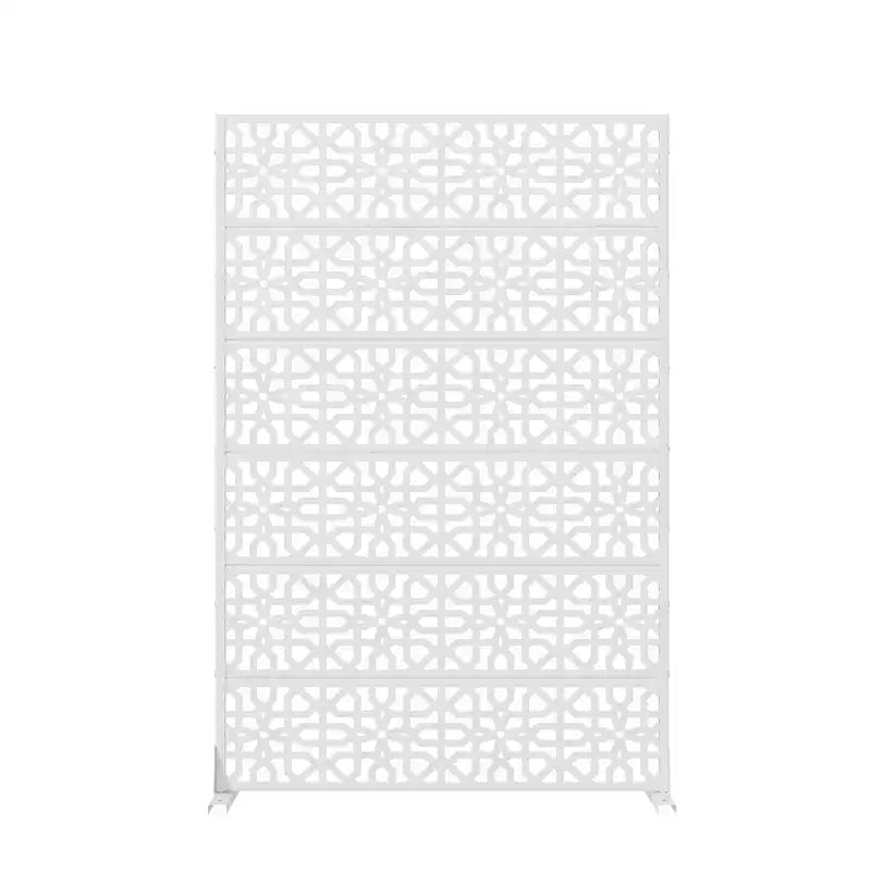 72x47" Pannello Bianco per Privacy da Esterni, Divisorio Pieghevole a 6 Pezzi per Cortile e Giardino