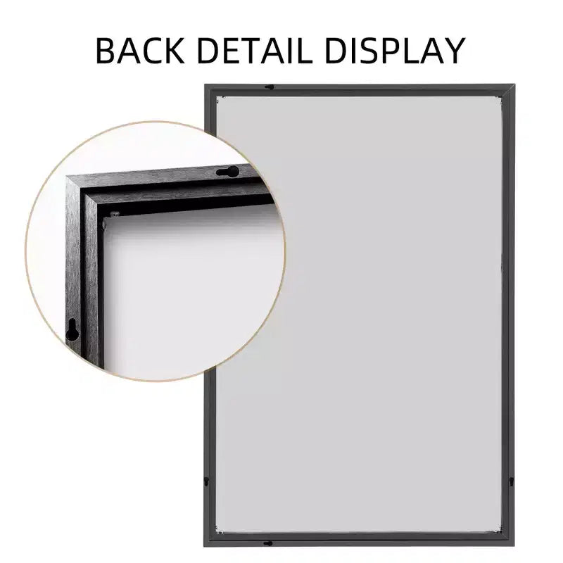 Specchio da Appendere, Bordo Sottile in Lega di Alluminio, Rettangolo ad Angolo Retto, Oro, 38x26x1in, Doppio Lato