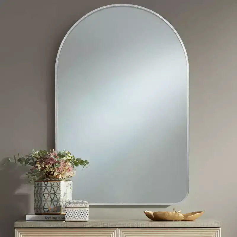 Specchio da Appendere, Bordo Sottile in Lega di Alluminio, Rettangolo ad Angolo Retto, Oro, 38x26x1in, Doppio Lato