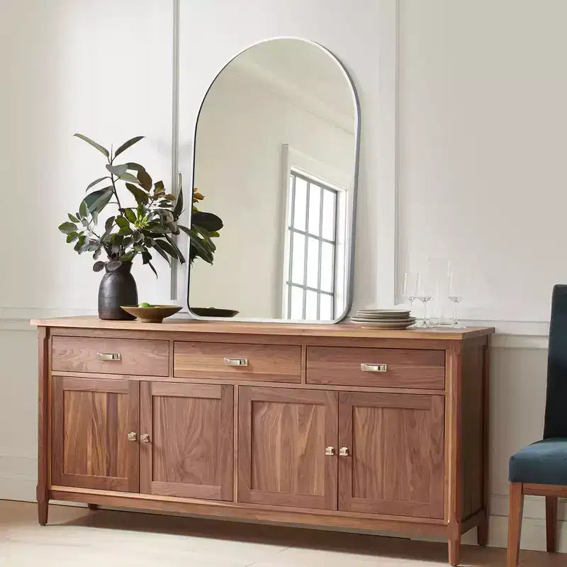 Specchio da Appendere, Bordo Sottile in Lega di Alluminio, Rettangolo ad Angolo Retto, Oro, 38x26x1in, Doppio Lato