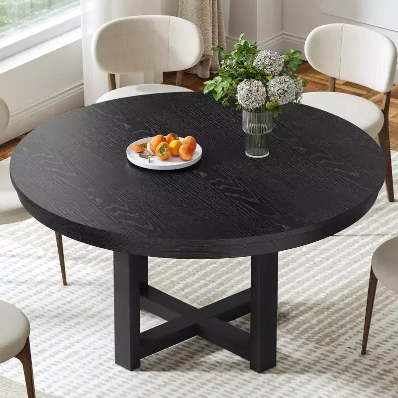 Tavolo da pranzo rotondo in legno da 45" per 4 persone, tavolo da cucina e sala da pranzo moderno in stile rustico
