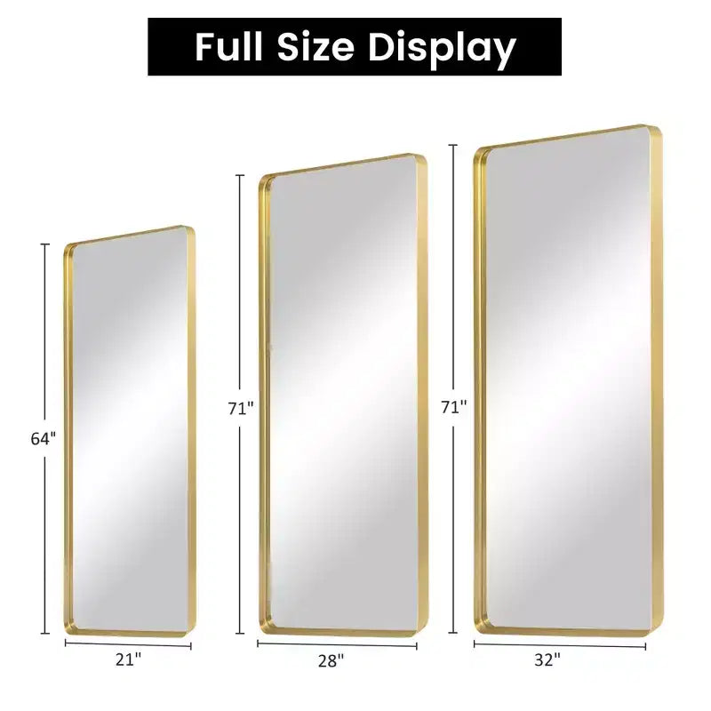 Specchio da terra rettangolare a figura intera per soggiorno e camera da letto, 80x180 cm