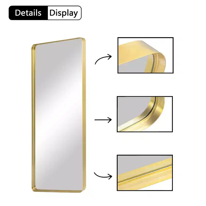 Specchio da terra rettangolare a figura intera per soggiorno e camera da letto, 80x180 cm