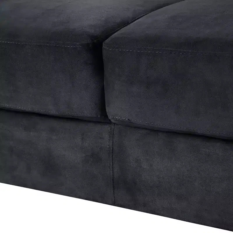 Poltrona d'Appoggio Accent in Velluto con Gambe in Legno, Stile Moderno di Metà Secolo, Nera