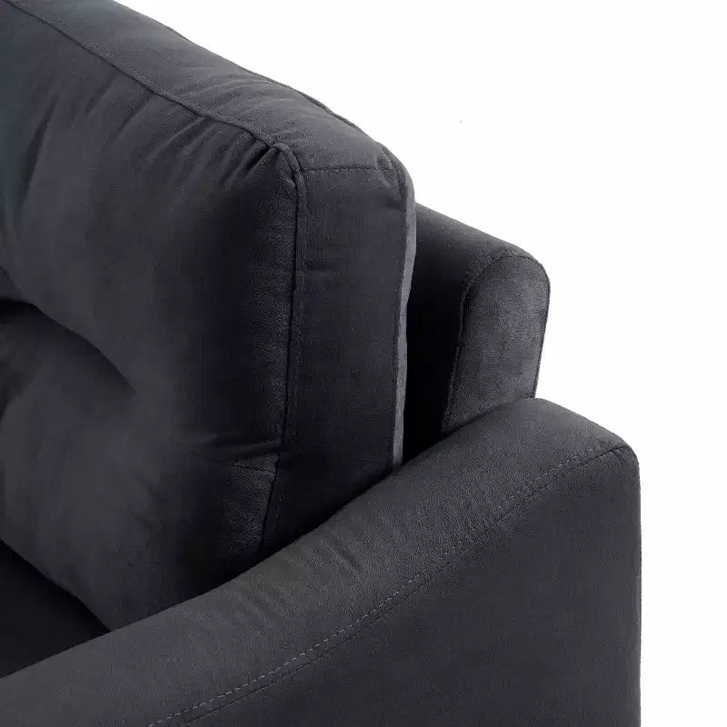 Poltrona d'Appoggio Accent in Velluto con Gambe in Legno, Stile Moderno di Metà Secolo, Nera