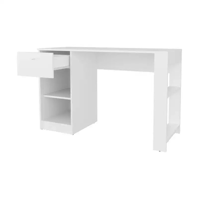 Scrivania minimalista da 75,7 cm con 1 cassetto e 2 ripiani aperti