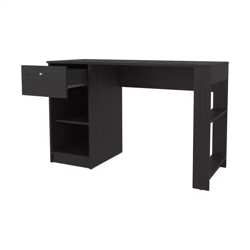 Scrivania minimalista da 75,7 cm con 1 cassetto e 2 ripiani aperti