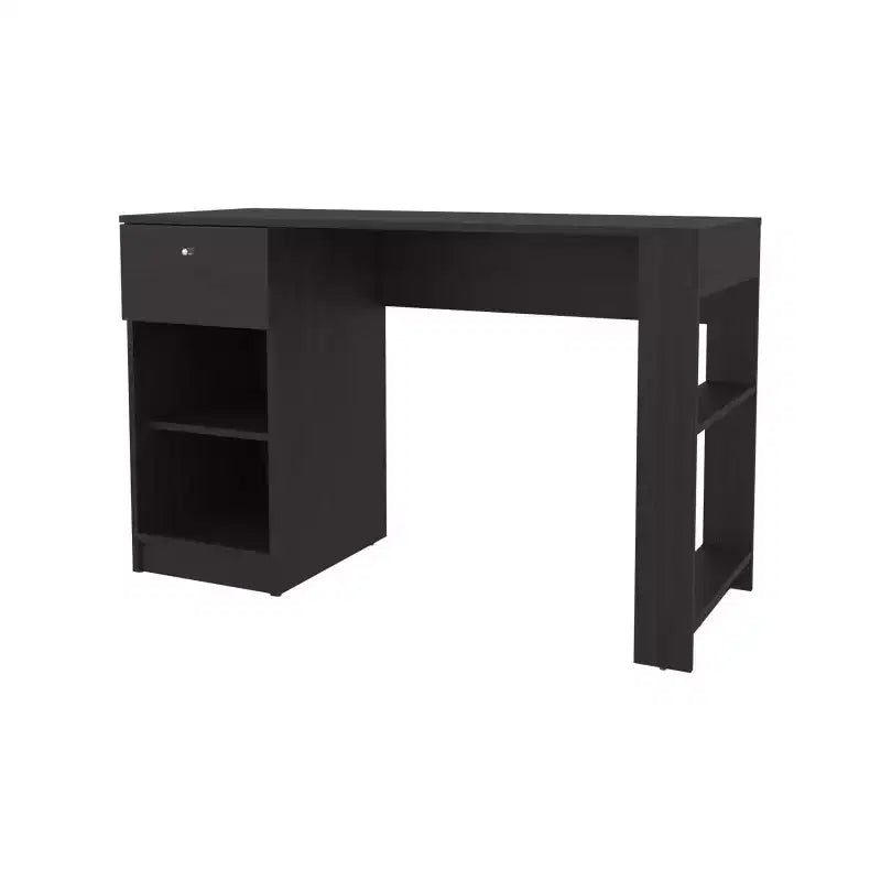 Scrivania minimalista da 75,7 cm con 1 cassetto e 2 ripiani aperti