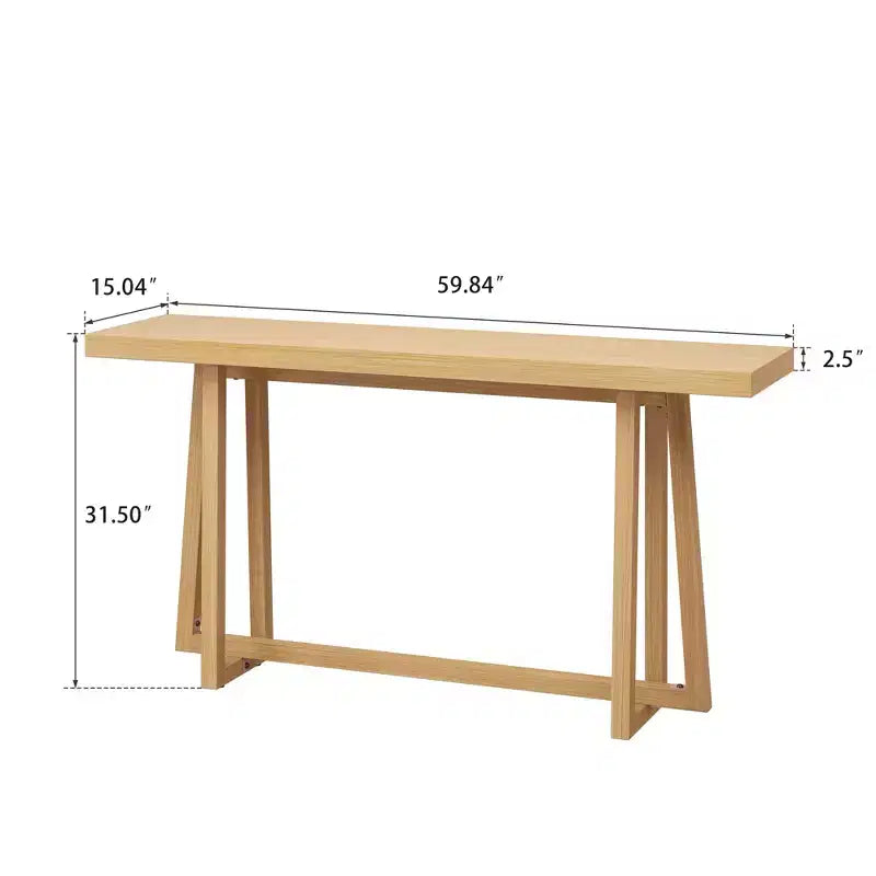 Tavolo da ingresso rettangolare minimalista 59.84IN, tavolo consolle con design unico delle gambe e ripiano spesso, tavolo d'accento per foyer, esterni