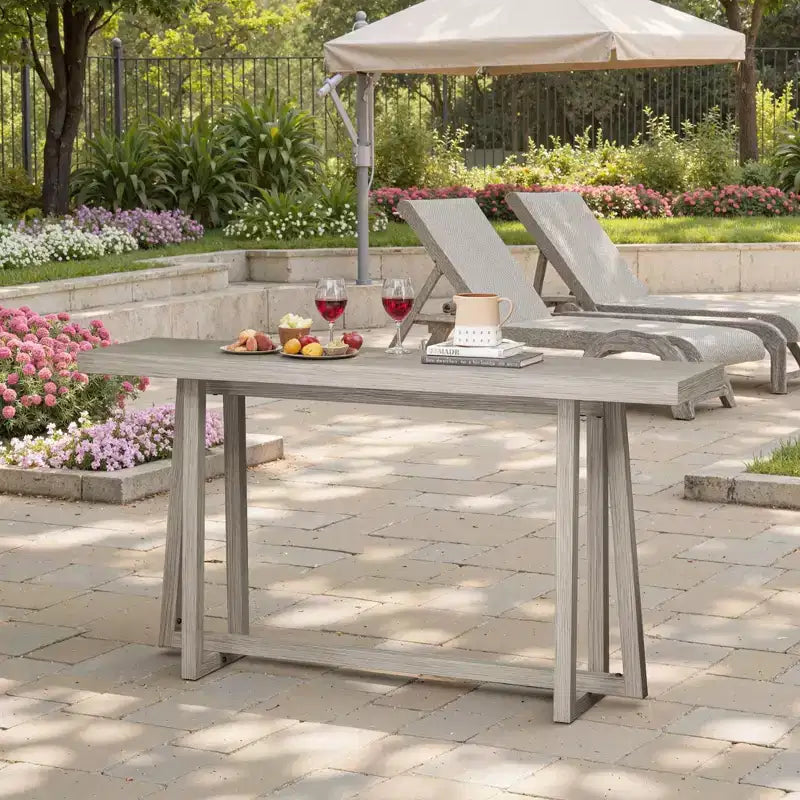 Tavolo da ingresso rettangolare minimalista 59.84IN, tavolo consolle con design unico delle gambe e ripiano spesso, tavolo d'accento per foyer, esterni