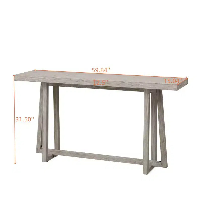 Tavolo da ingresso rettangolare minimalista 59.84IN, tavolo consolle con design unico delle gambe e ripiano spesso, tavolo d'accento per foyer, esterni