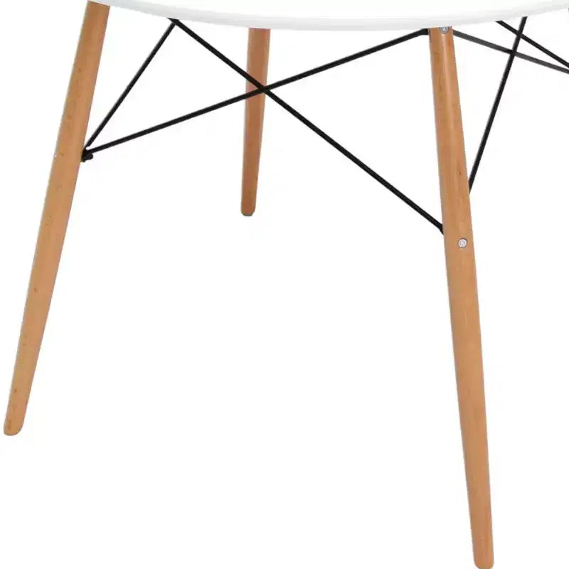 Tavolo da pranzo rotondo con piano in legno naturale e bianco da 36 pollici