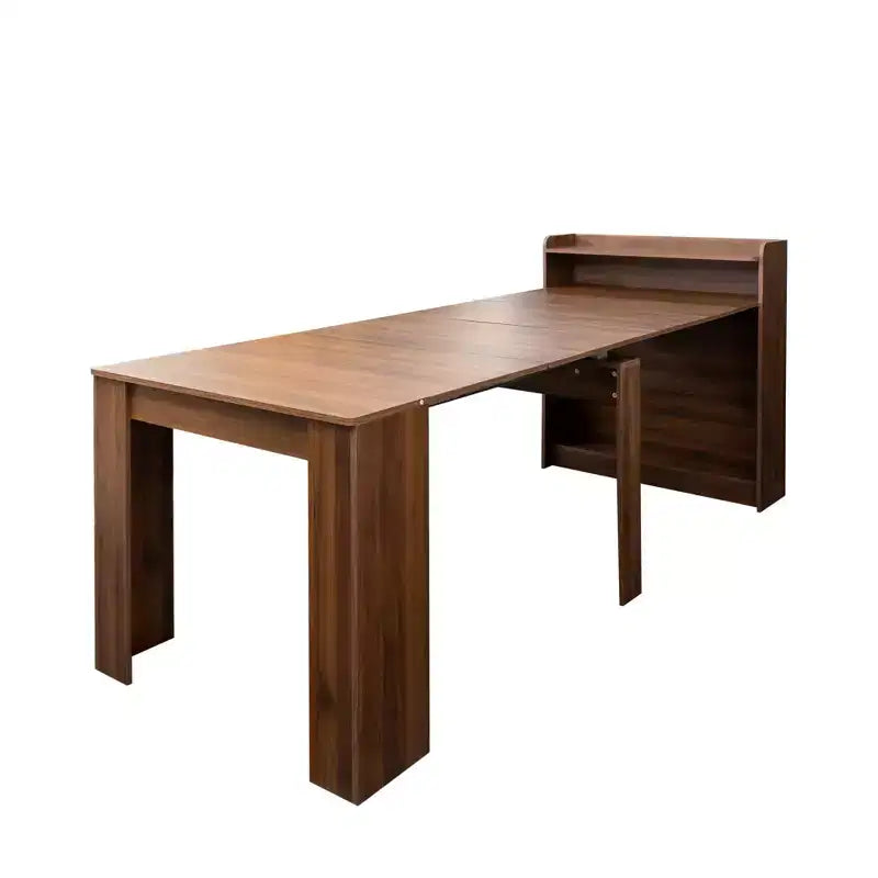 Tavolo da pranzo allungabile moderno da 242 cm con contenitore, design pieghevole salvaspazio