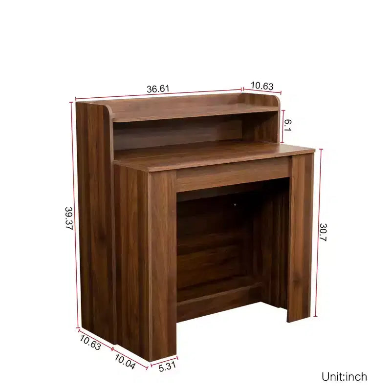 Tavolo da pranzo allungabile moderno da 242 cm con contenitore, design pieghevole salvaspazio