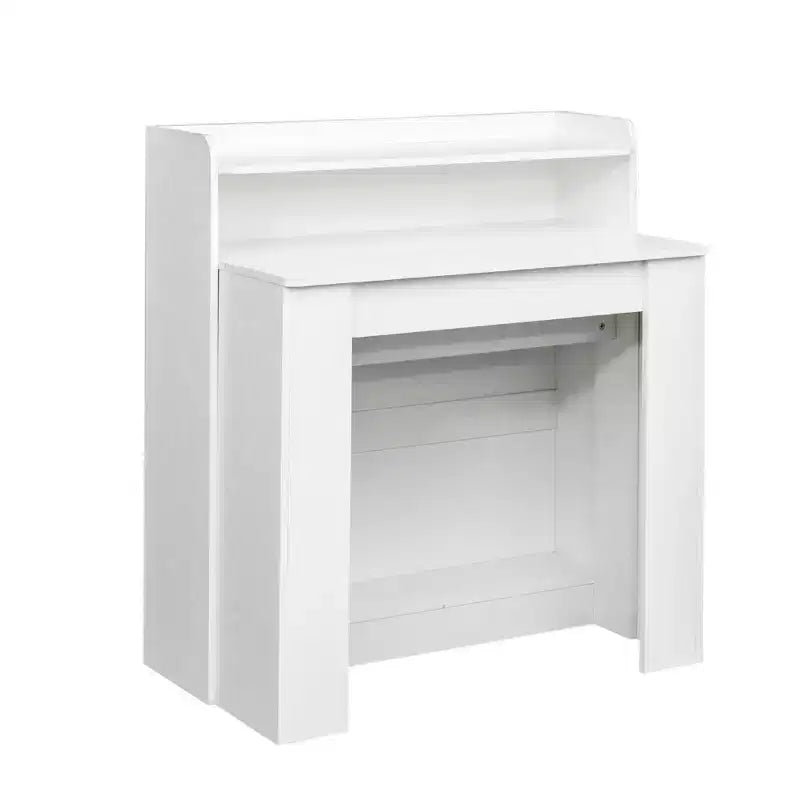 Tavolo da pranzo allungabile moderno da 242 cm con contenitore, design pieghevole salvaspazio