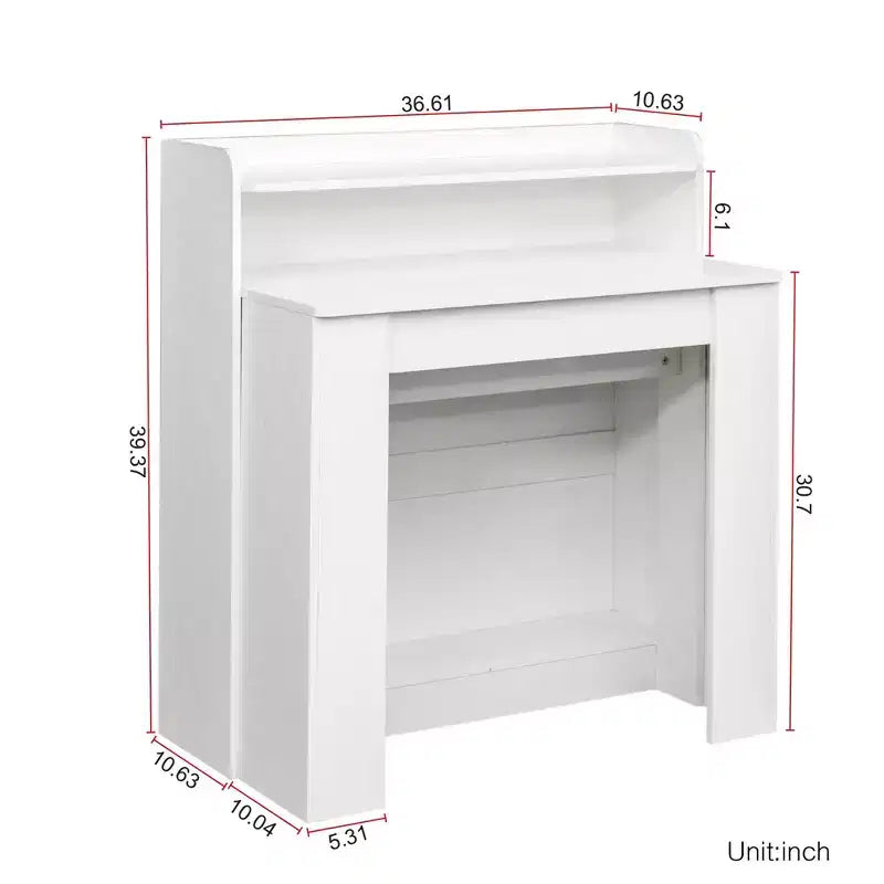 Tavolo da pranzo allungabile moderno da 242 cm con contenitore, design pieghevole salvaspazio