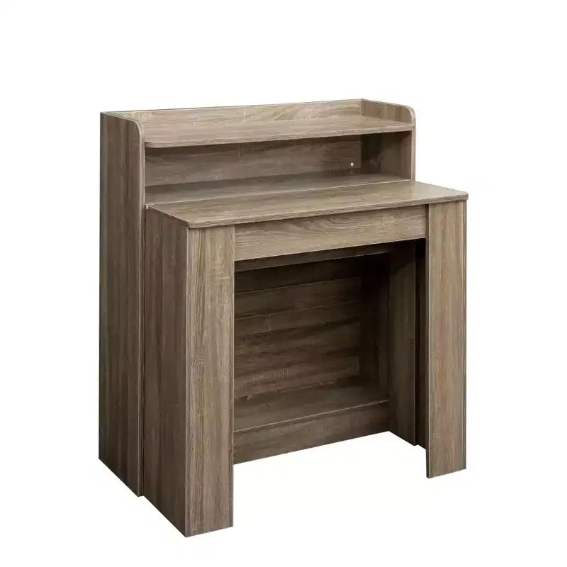 Tavolo da pranzo allungabile moderno da 242 cm con contenitore, design pieghevole salvaspazio