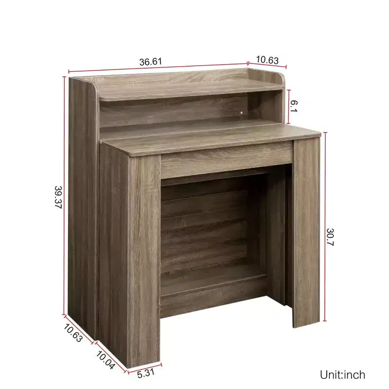 Tavolo da pranzo allungabile moderno da 242 cm con contenitore, design pieghevole salvaspazio