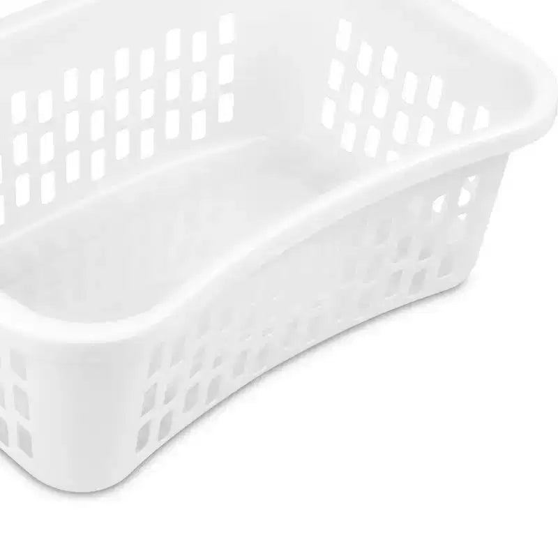 Cesto portabiancheria da 1,5 Bushel, in plastica, bianco, confezione da 6