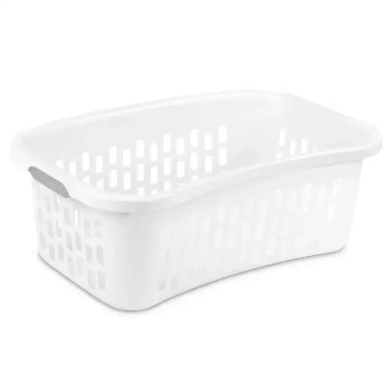 Cesto portabiancheria da 1,5 Bushel, in plastica, bianco, confezione da 6