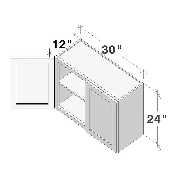 Pensile da cucina L76 x A30 x P61, mobile in legno massello con 2 ante