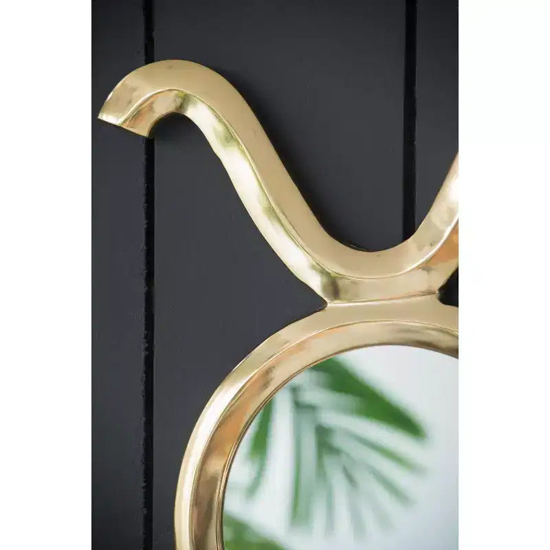 Specchio rotondo moderno 12,5 x 16" con cornice in alluminio, decorazione da parete per ingresso, soggiorno e corridoio, oro
