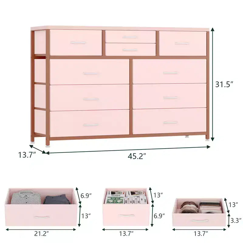 Cassettiera a 10 cassetti, mobile TV moderno e armadio contenitore per camera da letto, corridoio, cameretta