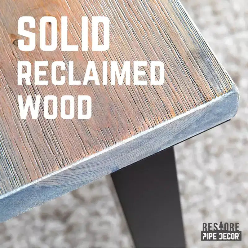 Scrivania da 122 cm in legno massello con gambe industriali in acciaio, grigio