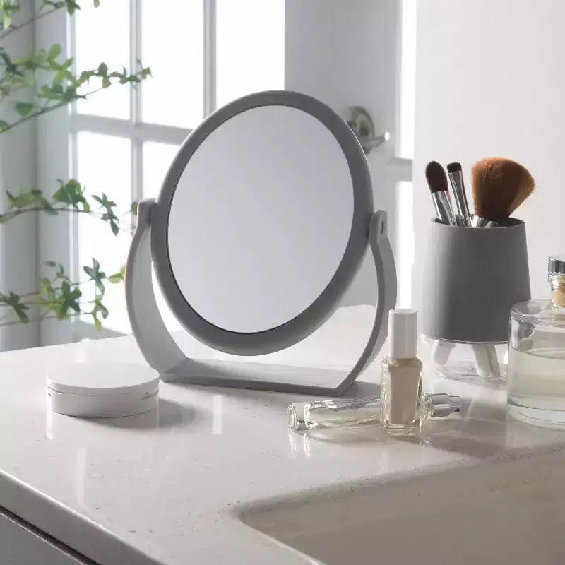 Specchio da toilette da 8" con base gommata, ingrandimento 1X-10X, da appoggio