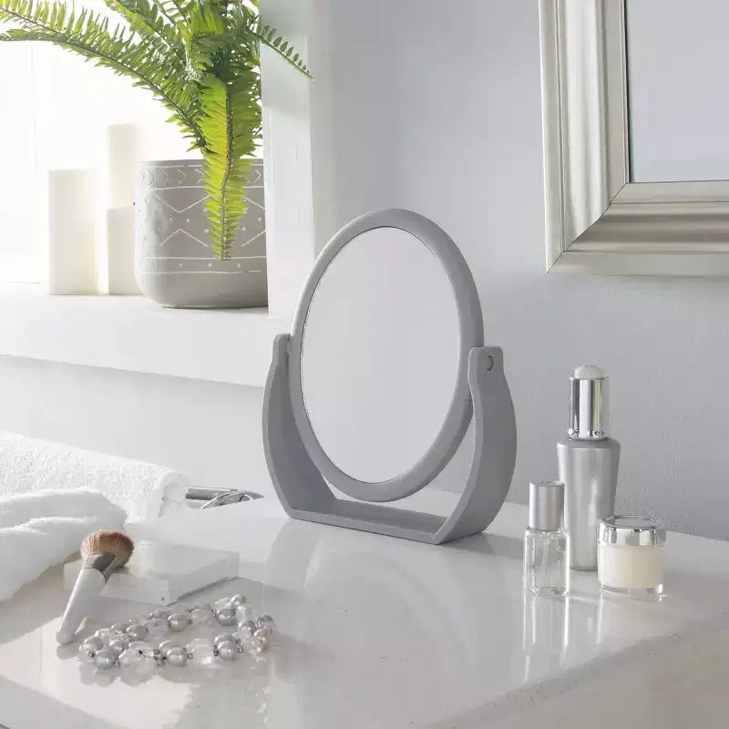 Specchio da toilette da 8" con base gommata, ingrandimento 1X-10X, da appoggio