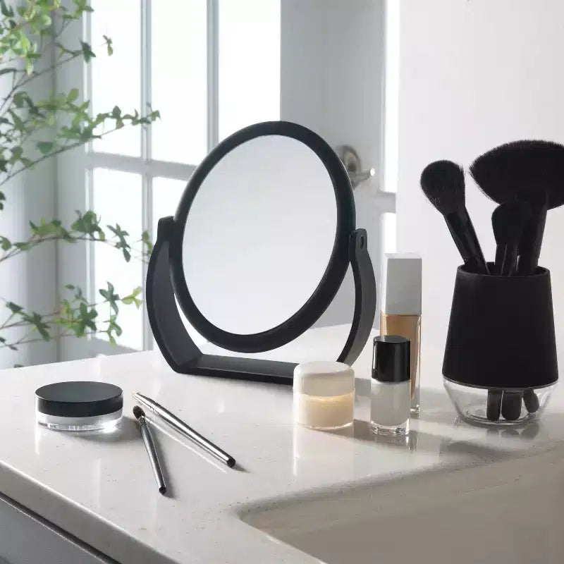 Specchio da toilette da 8" con base gommata, ingrandimento 1X-10X, da appoggio