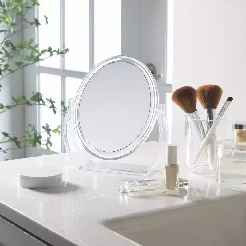 Specchio da toilette da 8" con base gommata, ingrandimento 1X-10X, da appoggio
