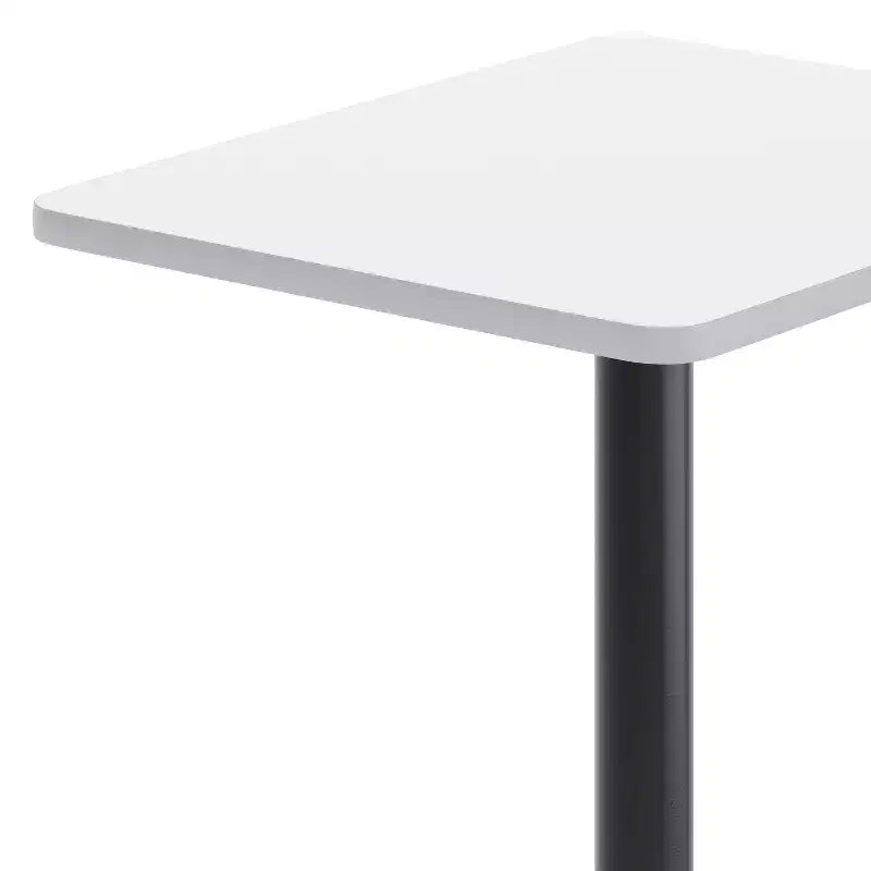 Piano del tavolo rettangolare in laminato 24'' x 30'' con base da tavolo rotonda alta da bar 18'' e anello poggiapiedi