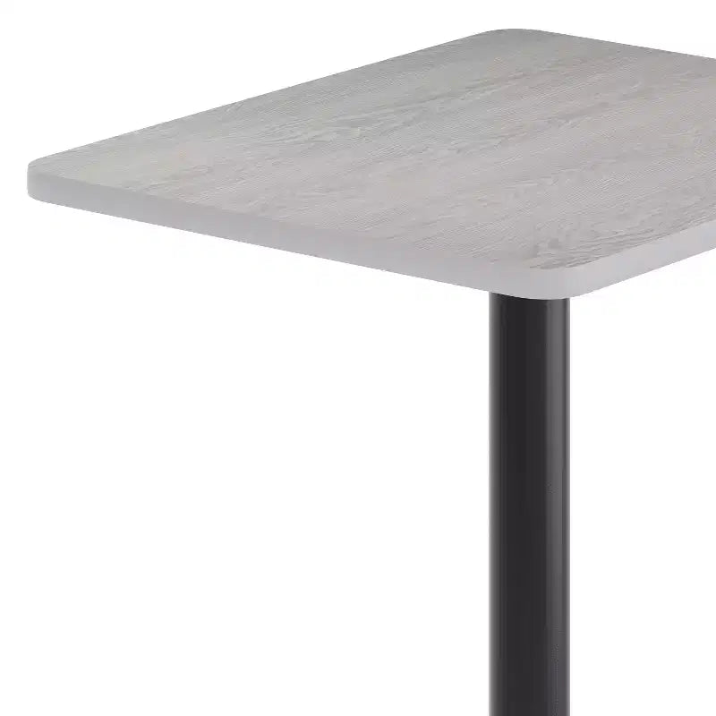 Piano del tavolo rettangolare in laminato 24'' x 30'' con base da tavolo rotonda alta da bar 18'' e anello poggiapiedi