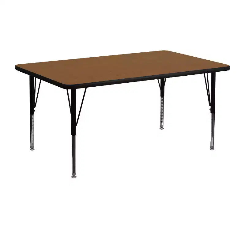 Tavolo attività rettangolare in laminato HP 24"L x 48"P con gambe corte regolabili in altezza