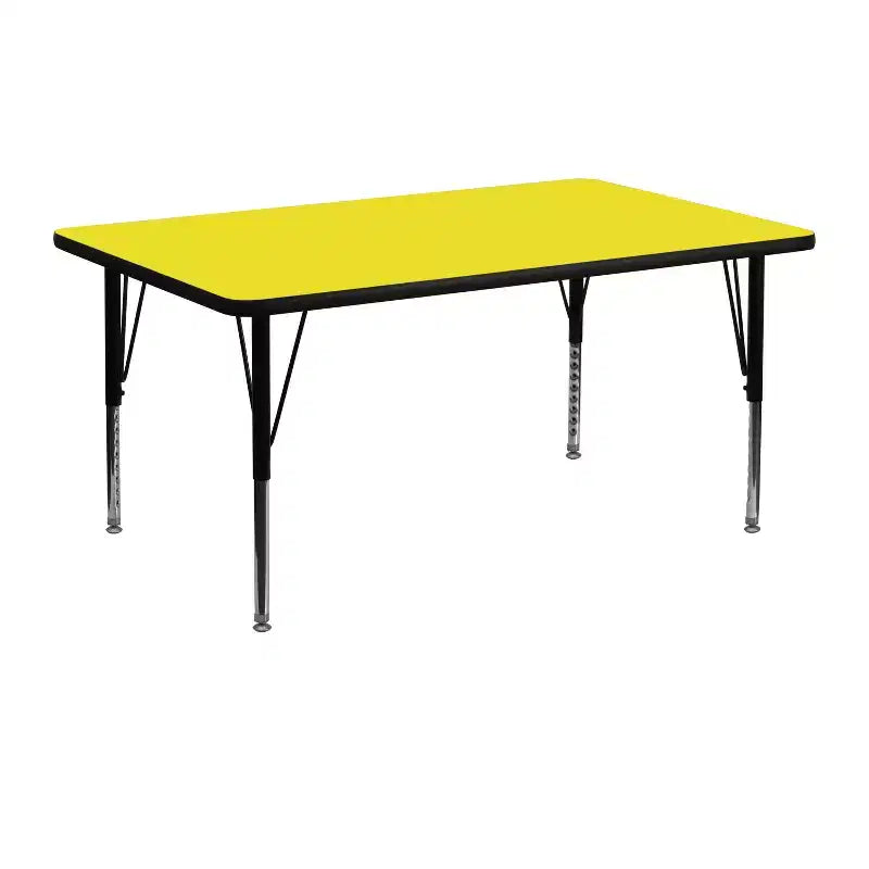 Tavolo attività rettangolare in laminato HP 24"L x 48"P con gambe corte regolabili in altezza